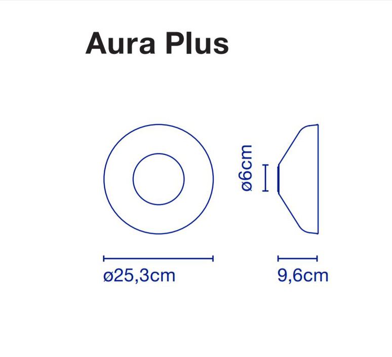 Applique murale, Aura Plus, verre fumé, LED, 447lm, 2700k, Ø25,3cm, P9,5cm  - MARSET - Luminaires Nedgis