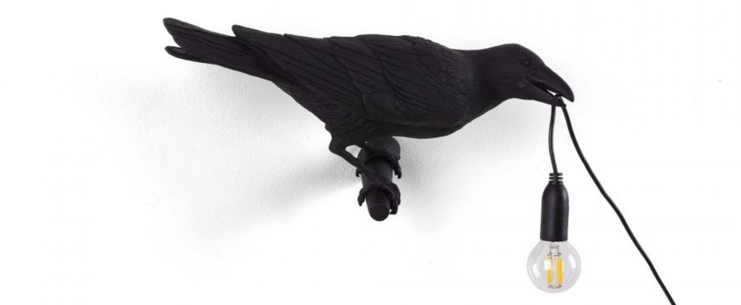 Applique murale bird lamp looking right indoor noir l32 8cm h14 5cm seletti normal