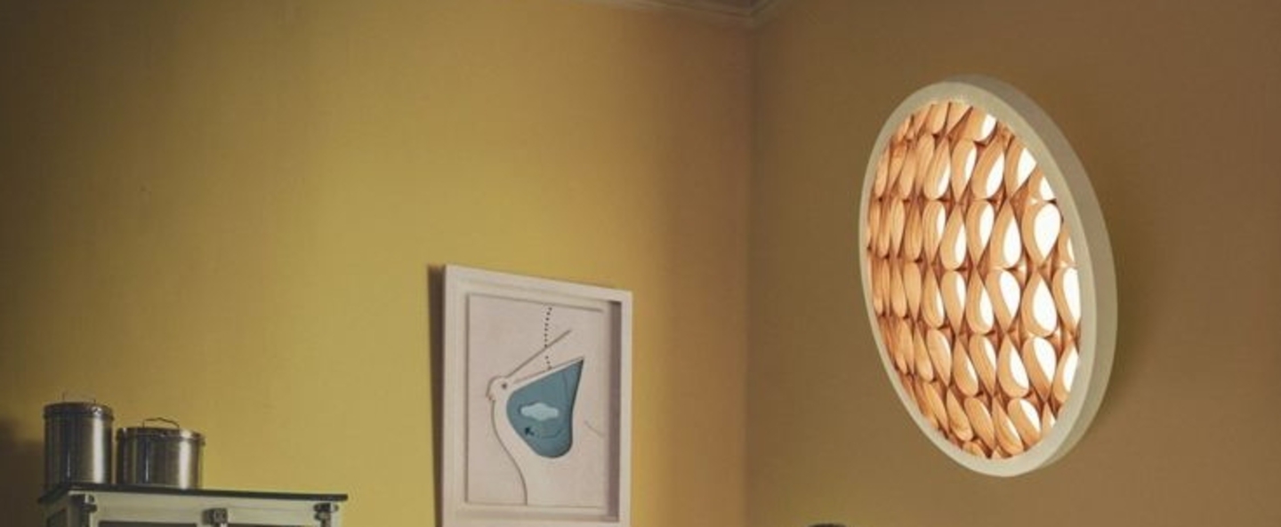 banner-image Applique murale cervantes led dimmable bois cerisier blanc o70cm lzf normal