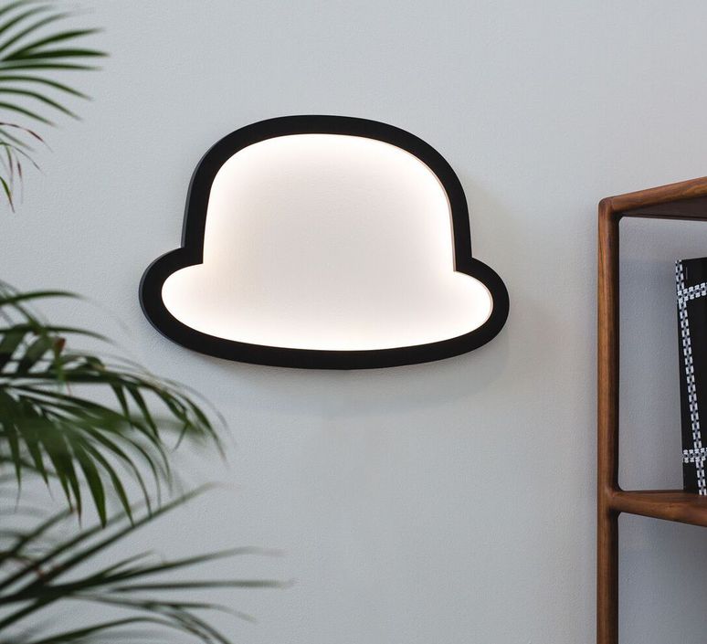 Applique Murale Chapeau Wall light, Chapeau, Chap O, Henri, black, LED, L49cm, H32cm  Applique Murale Chapeau