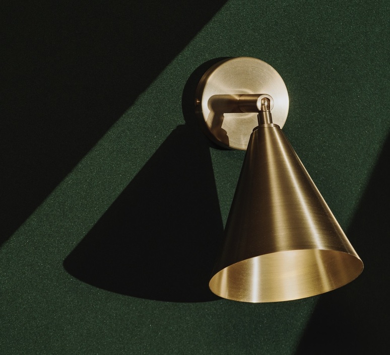 Cone  applique murale  contain con 113 brushed brass blackplate bp03  design signed nedgis 203546 product