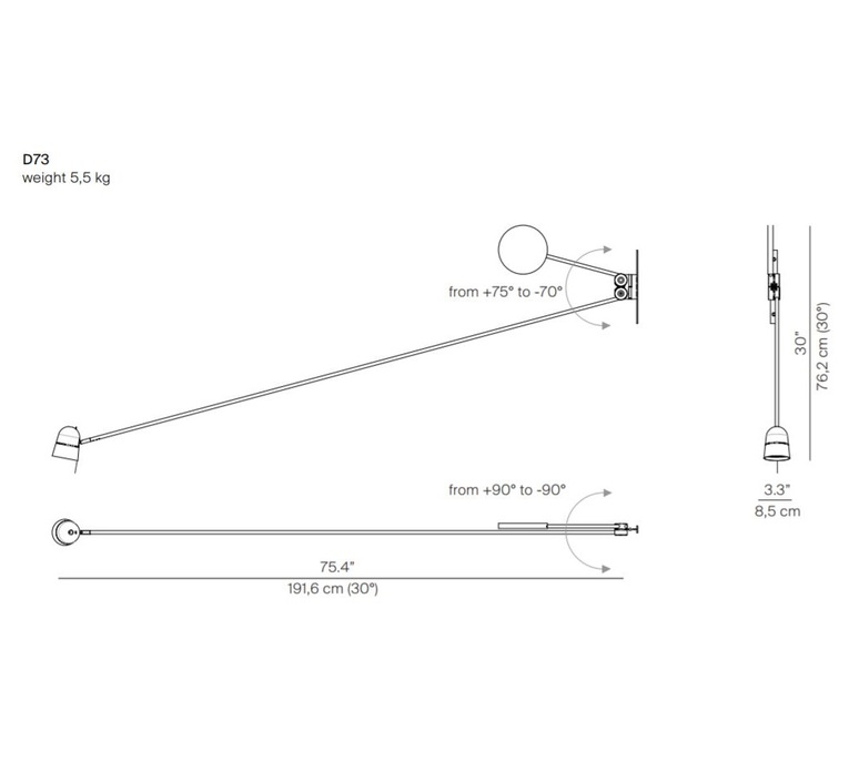 Counterbalance d73n daniel rybakken applique murale wall light  luceplan 1d7300000001  design signed 55895 product