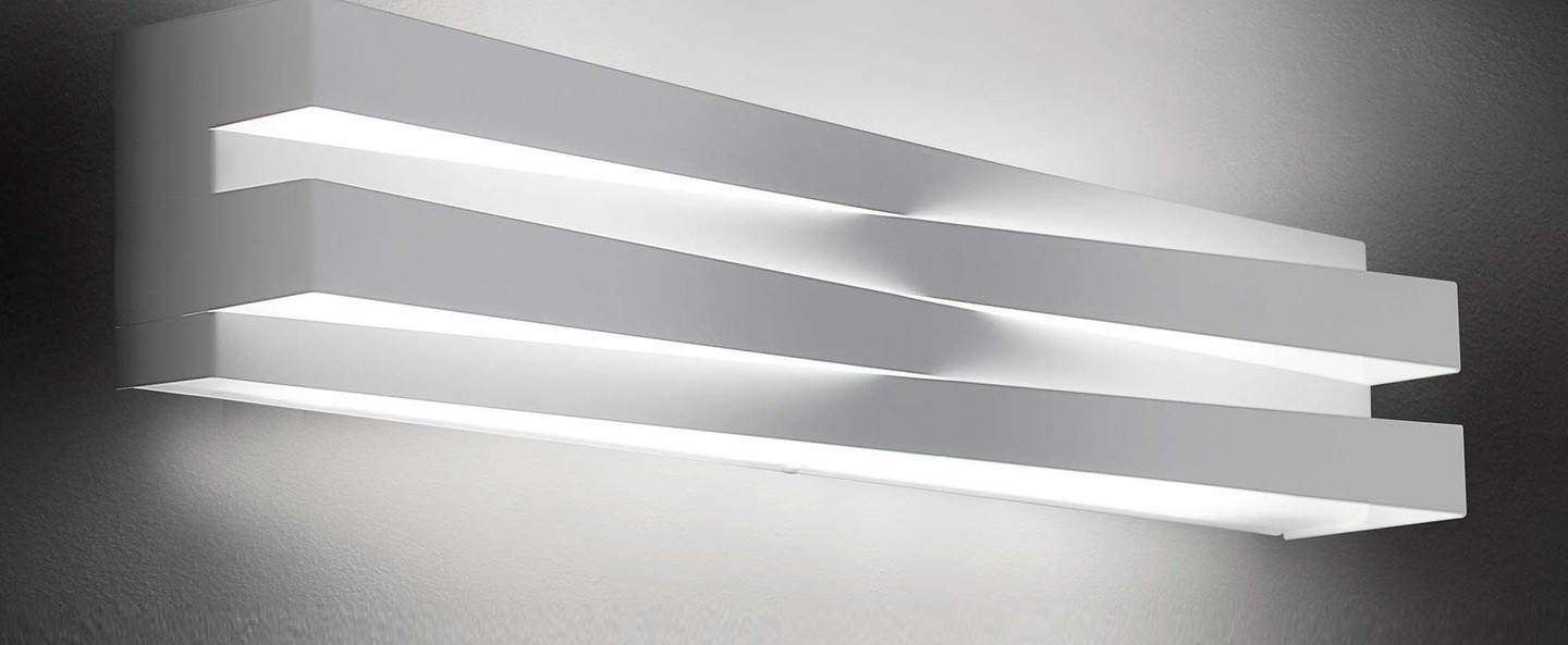 Applique murale cross blanc led 3000k 4680lm l60cm h11 5cm panzeri normal