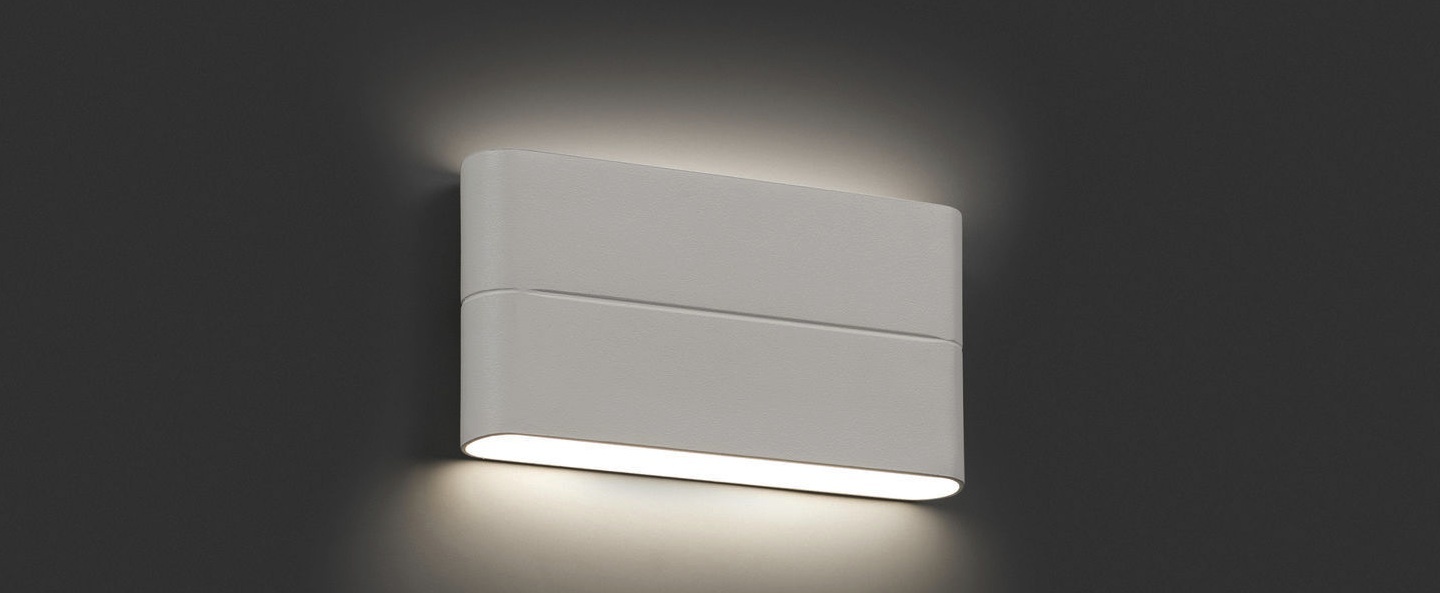 Applique murale d exterieur aday 2 led ip54 blanc l17 5cm h9cm faro normal