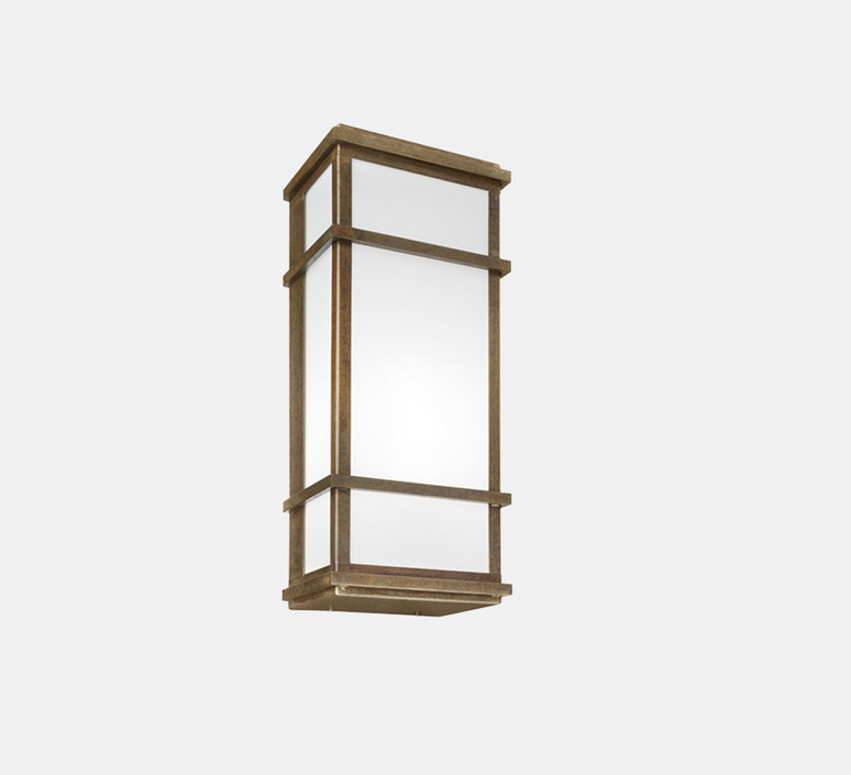 Outdoor Wall Light Quadro Brass White Ip55 O19 5cm H45cm Il Fanale Nedgis Lighting