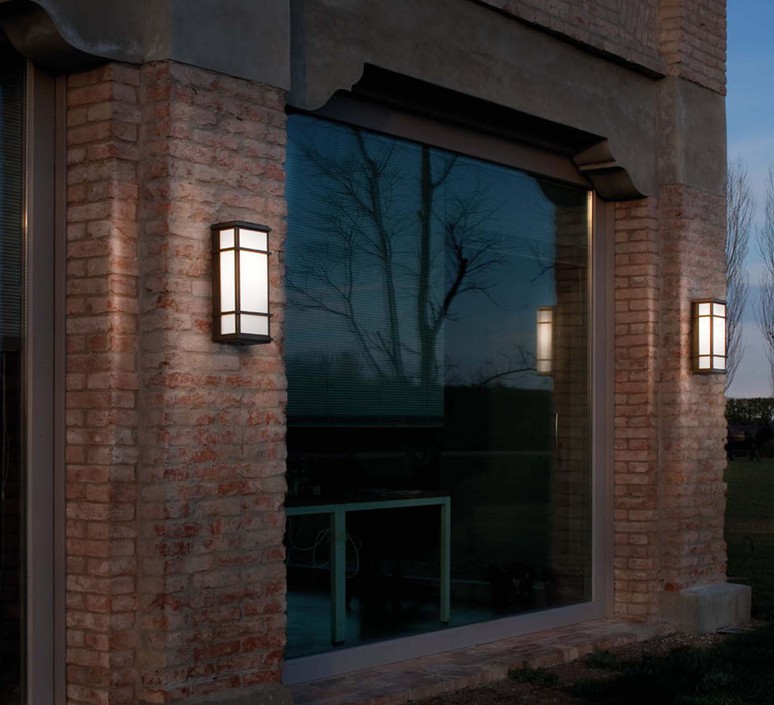 Outdoor Wall Light Quadro Brass White Ip55 Ø19 5cm H45cm Il Outdoor Wall Light Quadro Brass