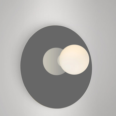 Disc and sphere asymmetrical gwendolyn et guillane kerschbaumer applique murale wall light  areti disc and sphere asymmetrical black chrome  design signed nedgis 64019 thumb