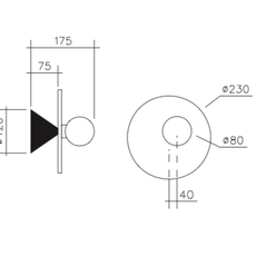 Disc and sphere asymmetrical gwendolyn et guillane kerschbaumer applique murale wall light  areti disc and sphere asymmetrical black chrome  design signed nedgis 64020 thumb