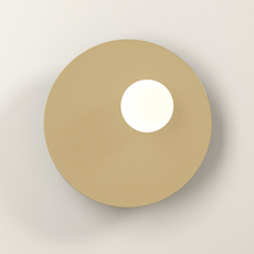 Disc and sphere asymmetrical gwendolyn et guillane kerschbaumer applique murale wall light  areti disc and sphere asymmetrical white brass  design signed nedgis 64017 thumb