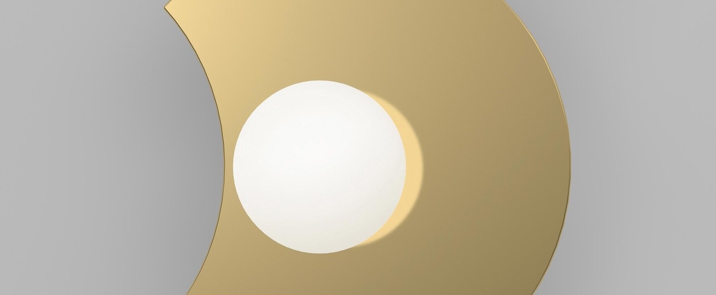 banner-image Applique murale disc and sphere bent intersecting laiton o23cm h18 2cm atelier areti normal