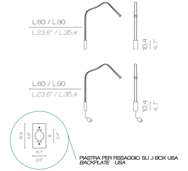 Flexiled 60 bronze king roselli applique murale wall light  contardi acam 000351  design signed nedgis 86617 product