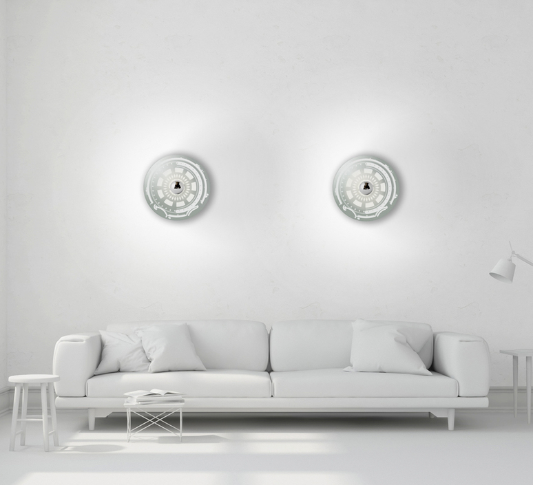 Wall Light Gambling S Grey White O30cm H30cm Mineheart