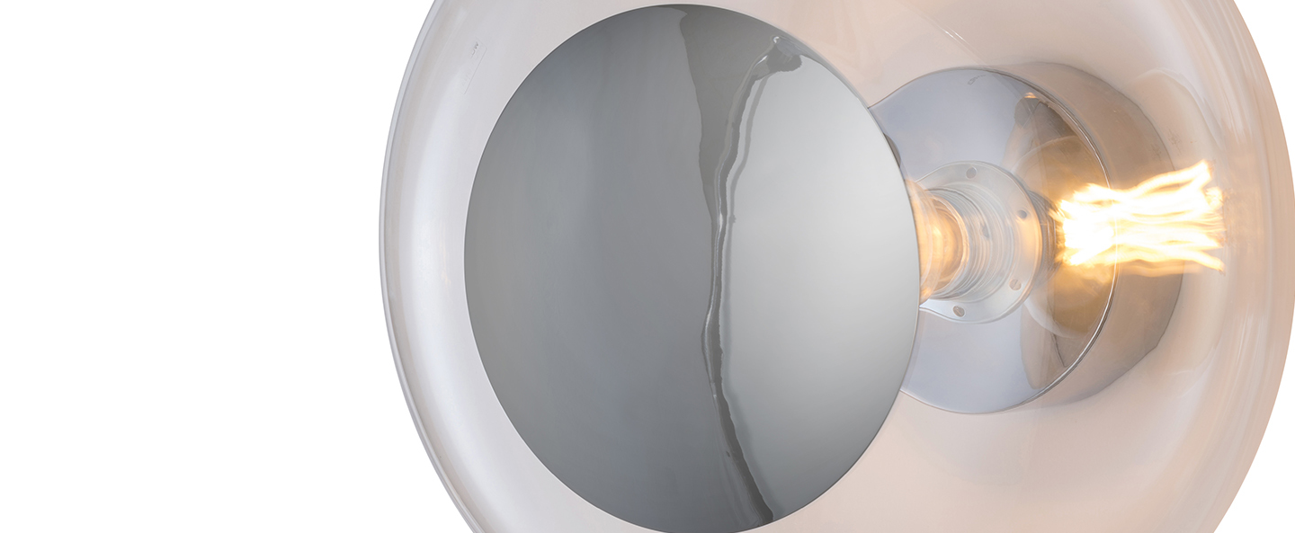 banner-image Applique murale horizon ceiling wall lamp 29 transparent argent o29cm h20 5cm ebb and flow normal