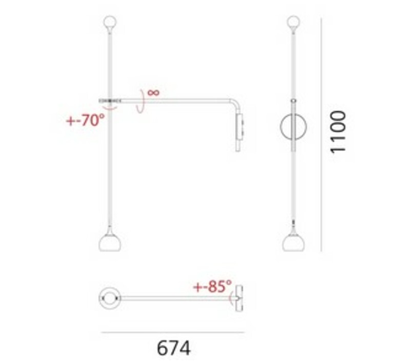 Ixa arm wall quel designer studio foster partners applique murale  artemide 1114010a  design signed nedgis 192258 product