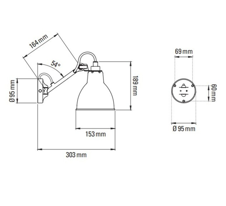 Lampe gras n 104  applique murale  dcw editions paris 104 bl pc  design signed nedgis 207242 product