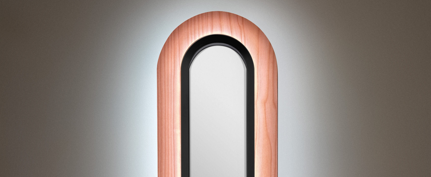 banner-image Applique murale lens superoval rose pale noir led 3000k 533lm l22cm h78cm lzf normal