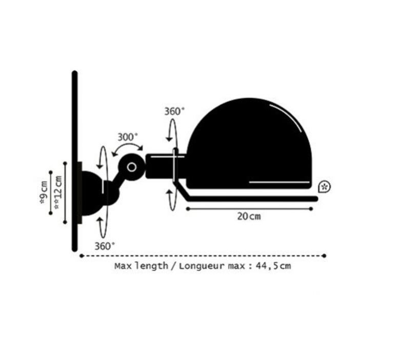 Loft d1020x jean louis domecq applique murale wall light  jielde d1020xblcp  design signed nedgis 117415 product