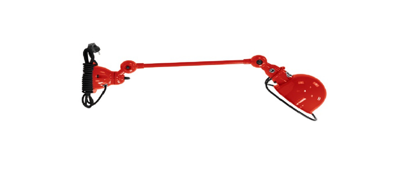 Applique murale loft d4001cr interrupteur cable rouge brillant o15cm l40cm jielde normal