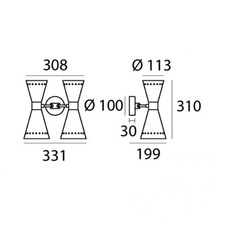 Megafono double studio stilnovo applique murale wall light  stilnovo 9573  design signed nedgis 139390 thumb