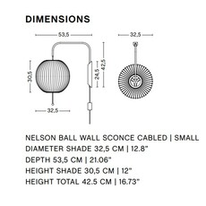 Nelson ball wall sconce s avec cable george nelson applique murale wall light  hay ab108 a601 ab14  design signed nedgis 172720 thumb