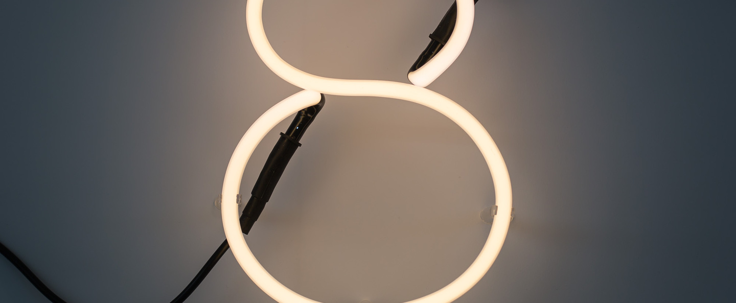 banner-image Applique murale neon art 8 transformateur blanc h17cm seletti normal