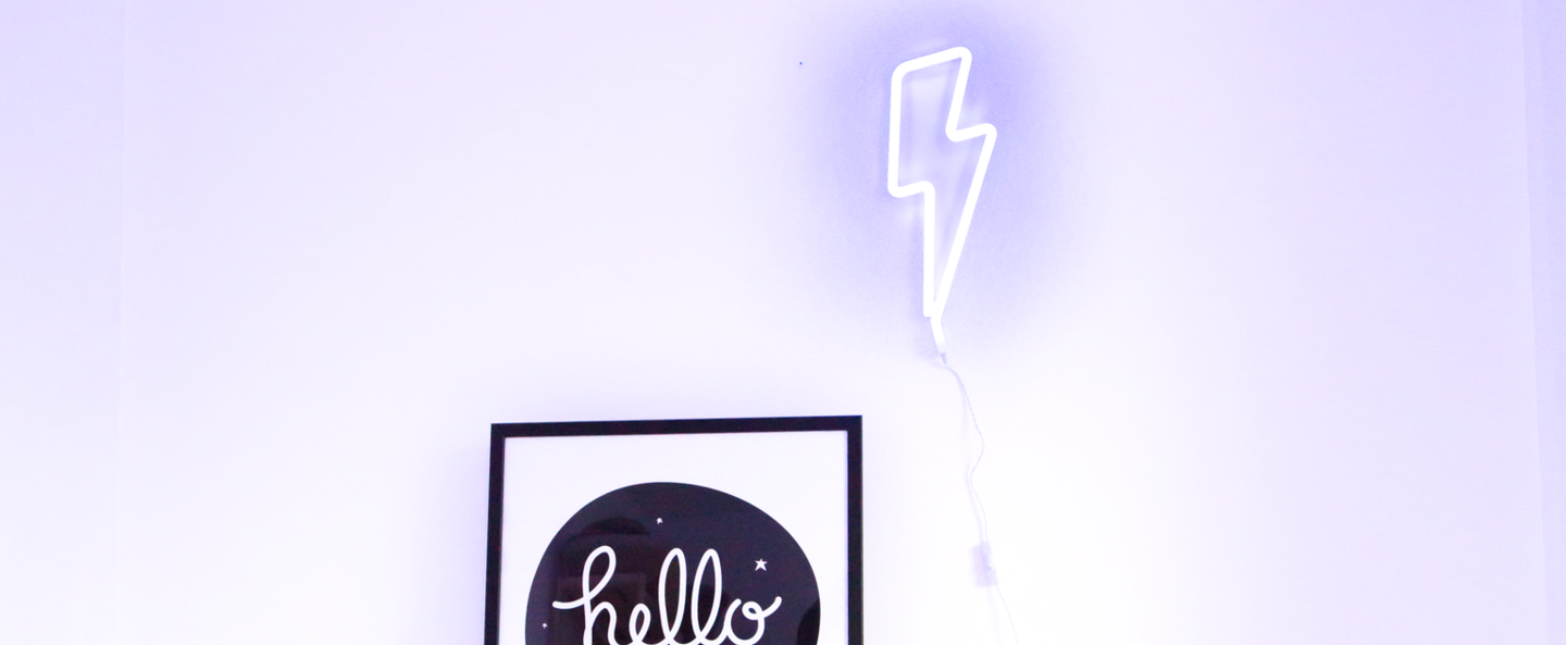 banner-image Applique murale neon eclair bleu clair led l17cm h41cm a little lovely company normal