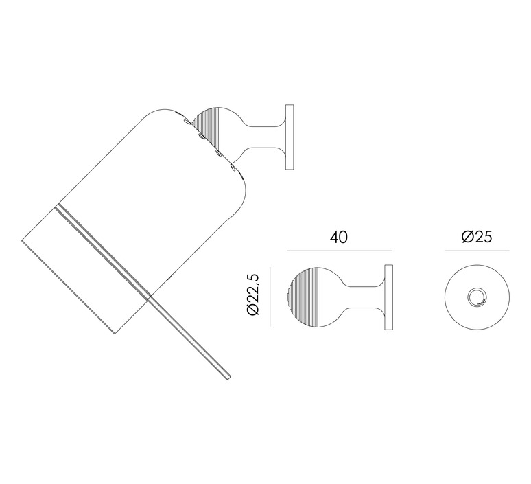 Accessoires, One fixation murale, blanc, L36cm, H7cm - Tonone