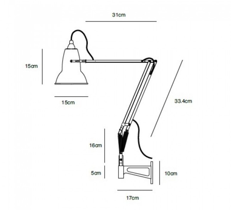 Original 1227 george carwardine applique murale wall light  anglepoise 32033  design signed 56648 product