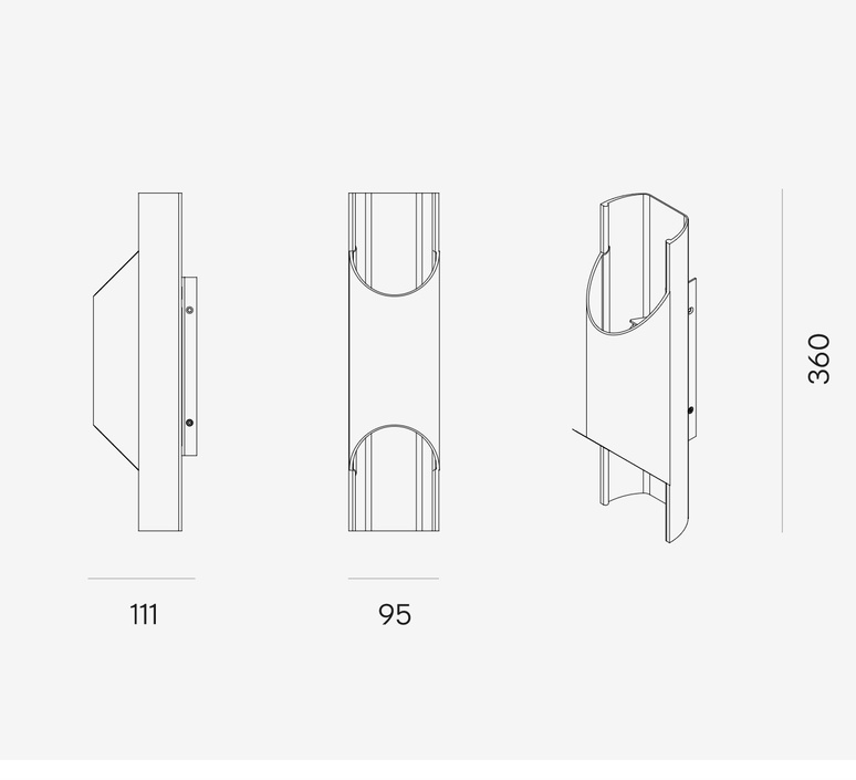 Pan 95 bent applique murale wall light  lyfa 133095009  design signed nedgis 131244 product