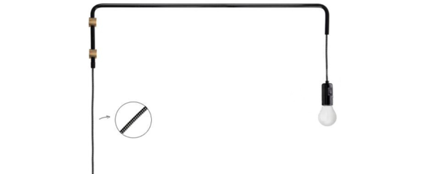 banner-image Applique murale pivot 180 noir et laiton o80cm h20cm zangra normal