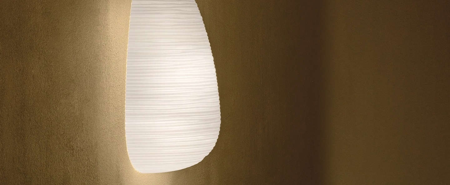 Applique murale rituals 1 semi blanc or l24cm h34cm foscarini normal