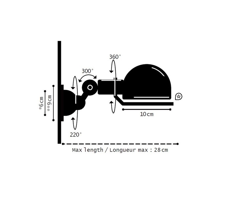 Signal sans bras jean louis domecq applique murale wall light  jielde si300 blc  design signed 35754 product