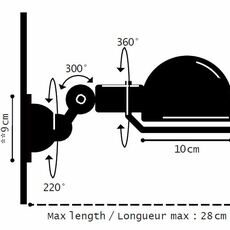 Signal sans bras jean louis domecq applique murale wall light  jielde si300 ral9011 mat  design signed 190075 thumb