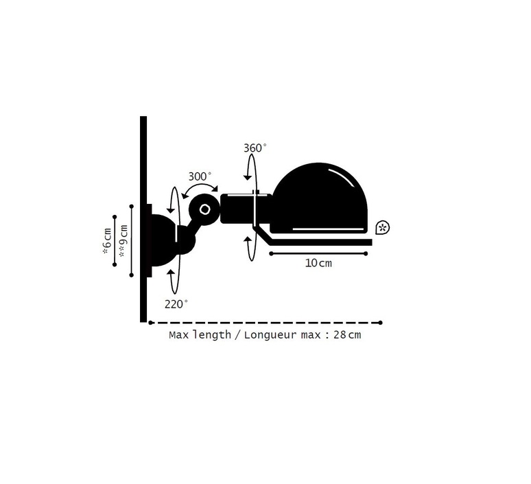 Signal sans bras jean louis domecq applique murale wall light  jielde si300 ral1015  design signed 176800 product