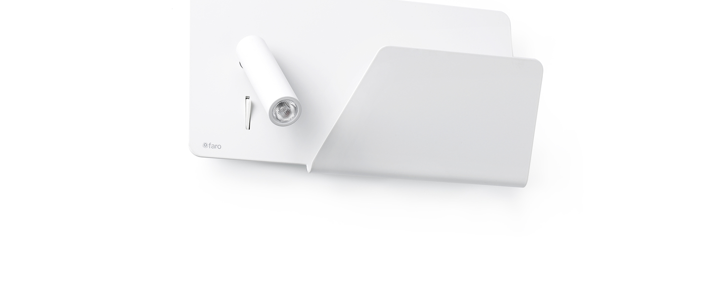 banner-image Applique murale suau droit blanc led plaque de rangement usb l28cm faro normal