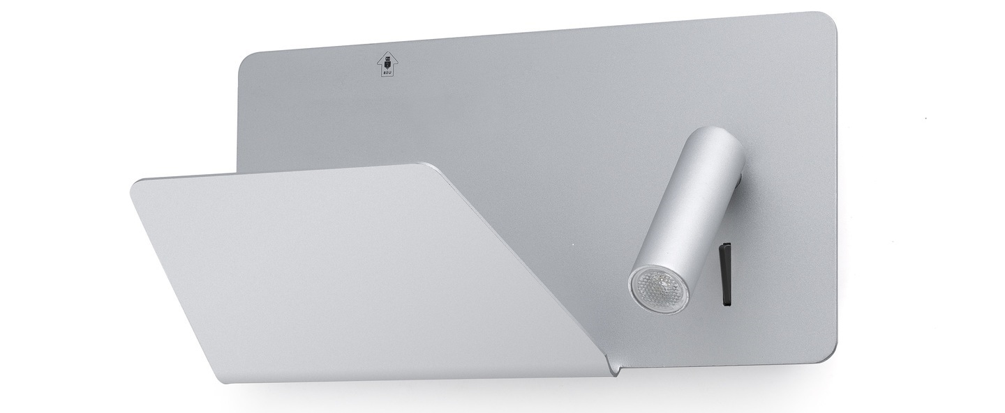 banner-image Applique murale suau gauche argent led plaque de rangement usb l28cm faro normal