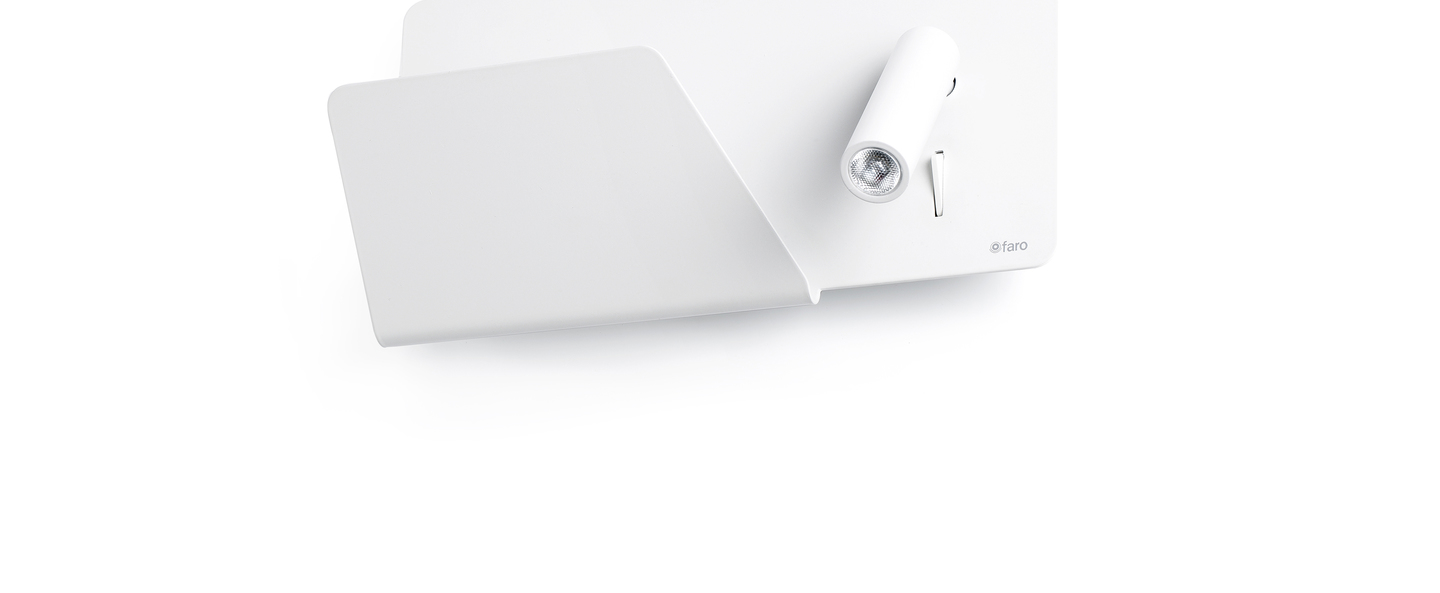 banner-image Applique murale suau gauche blanc led plaque de rangement usb l28cm faro normal