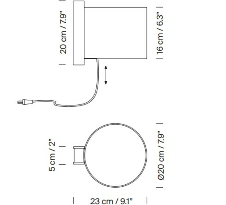 Tmm corto avec cable  applique murale  santa cole tmmwa01  design signed nedgis 209376 product