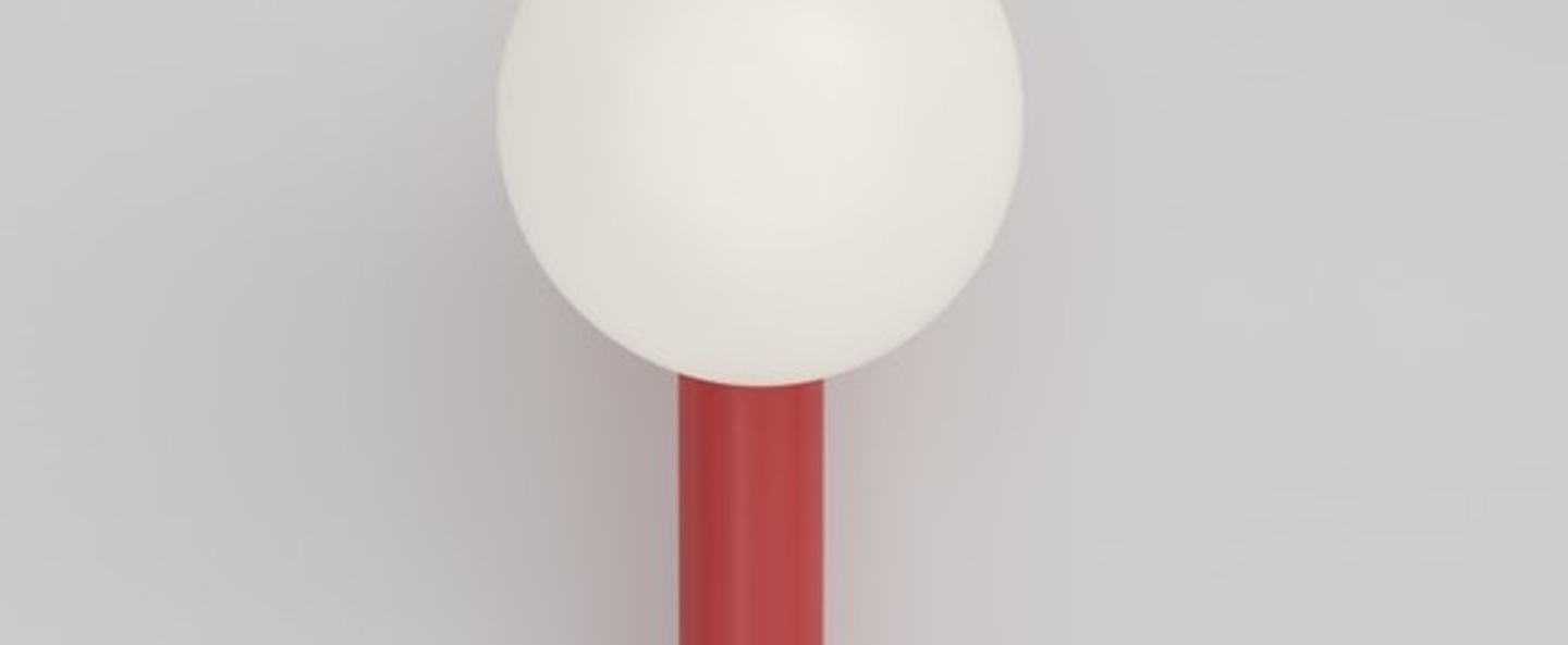 Applique murale tube with globes and cone concept d rouge et rose o13 5cm h32cm atelier areti normal