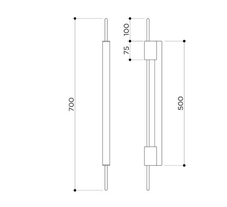 Tubus simple 50 mauricio obarrio  applique murale wall light  contain tub 111 brushed brass carbon fiber  design signed nedgis 107072 product