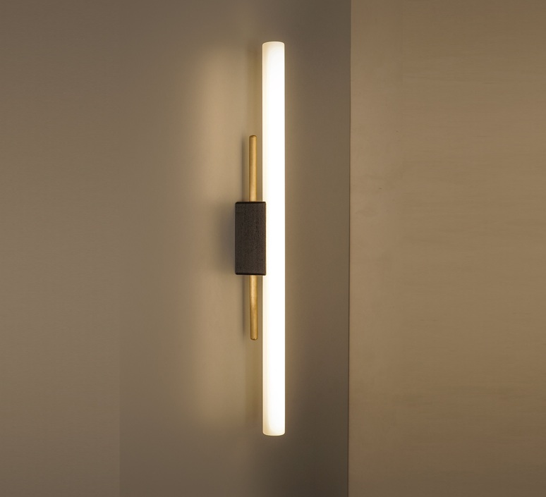 Tubus simple 50 mauricio obarrio  applique murale wall light  contain tub 111 brushed brass carbon fiber  design signed nedgis 107073 product