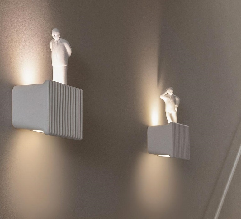 Umarell avec personnage debout giorgio biscaro applique murale wall light  karman ap199 ht int ac199 bc int  design signed nedgis 162584 product