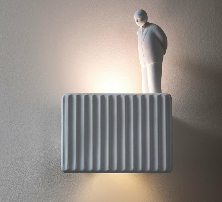 Umarell avec personnage debout giorgio biscaro applique murale wall light  karman ap199 ht int ac199 bc int  design signed nedgis 162585 product