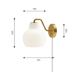 Vl ring crown vilhelm lauritzen  applique murale wall light  louis poulsen  vl ring crown wall lamp 1 40w e27  design signed nedgis 205393 thumb