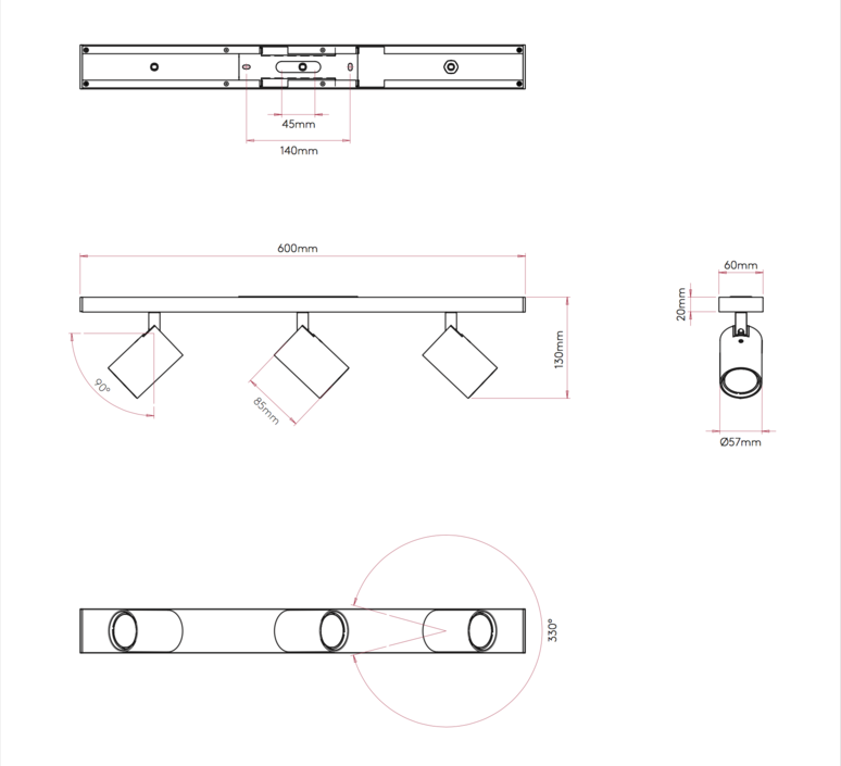 Ascoli triple studio astro applique ou plafonnier wall or ceiling light  astro 1286003  design signed nedgis 153298 product