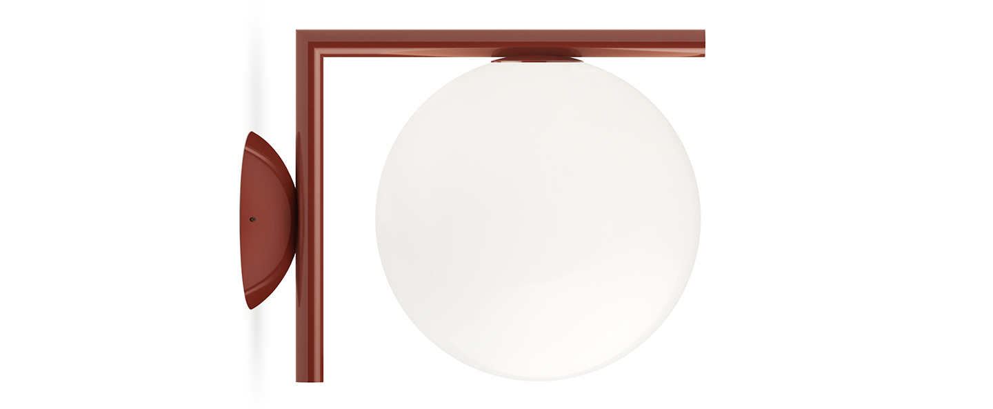 banner-image Applique ou plafonnier ic lights c w1 double opalin et rouge burgundy l21 6cm h20cm flos normal
