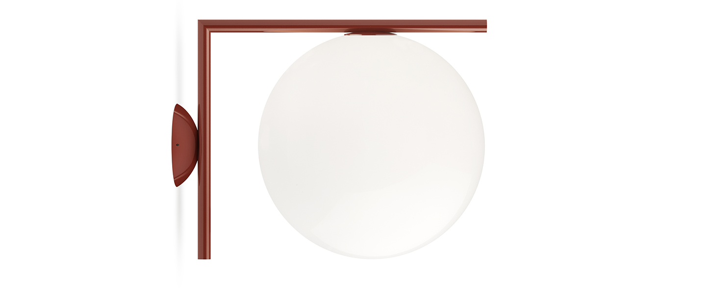 banner-image Applique ou plafonnier ic lights c w2 opalin et rouge burgundy l31 6cm h30cm flos normal