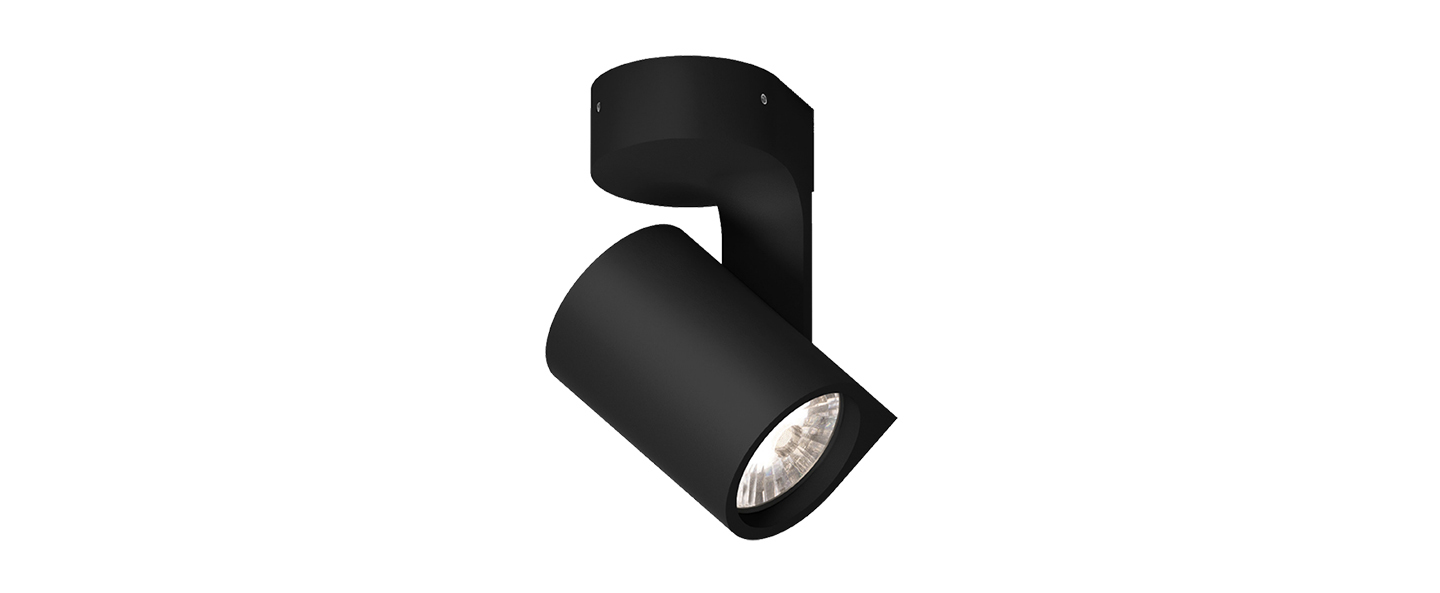 Applique ou plafonnier sqube on base 1 0 noir led 2700k 415lm o5 5cm h11 9cm wever ducre normal