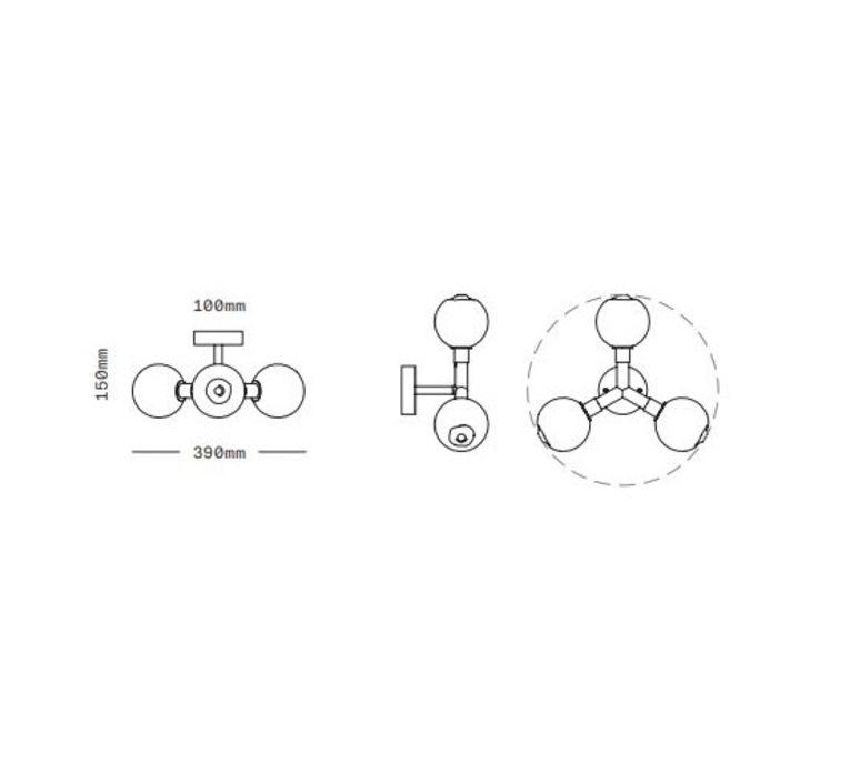 Stem x3 karen gilbert et paul pavlak applique ou plafonnier wall or ceiling light  sklo studio lt381clrdx  design signed nedgis 169387 product