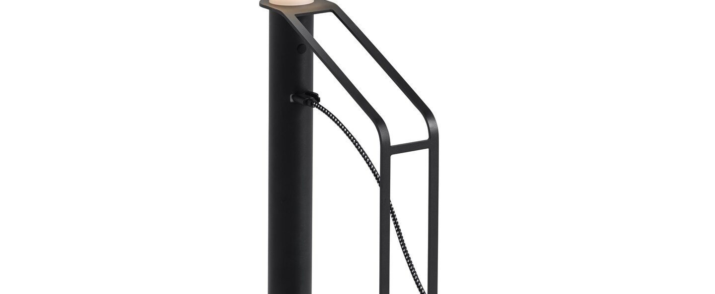 Baladeuse piton noir ip54 led dim 2700k 210 lm l32 1cm h21 8cm muuto normal